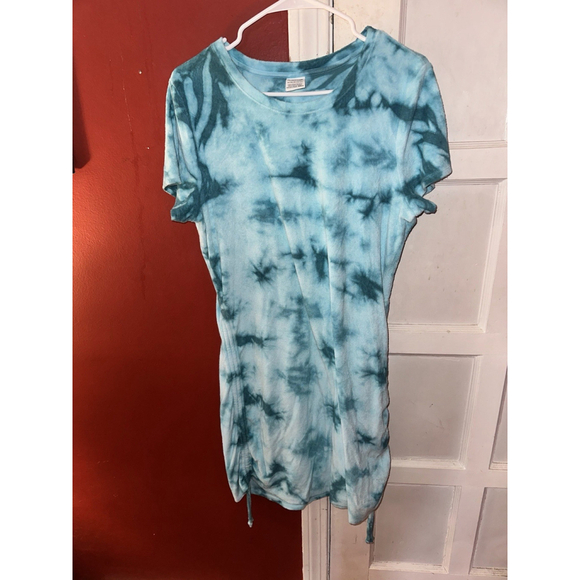 Victoria’s Secret PINK Blue Tie Dye Terry Cloth Side-Cinch Dress XL - Picture 7 of 13